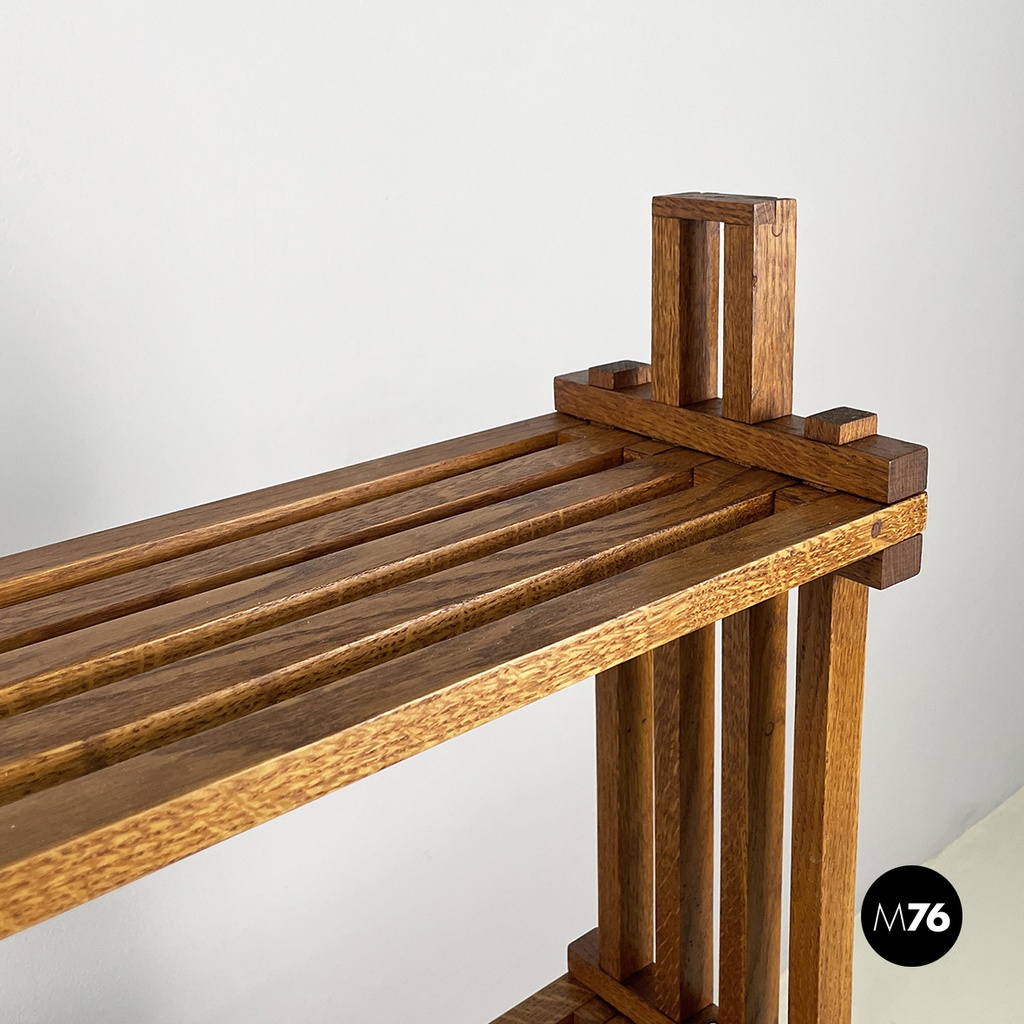 Italian modern Bookcase Panchina in wood slats, 2000s