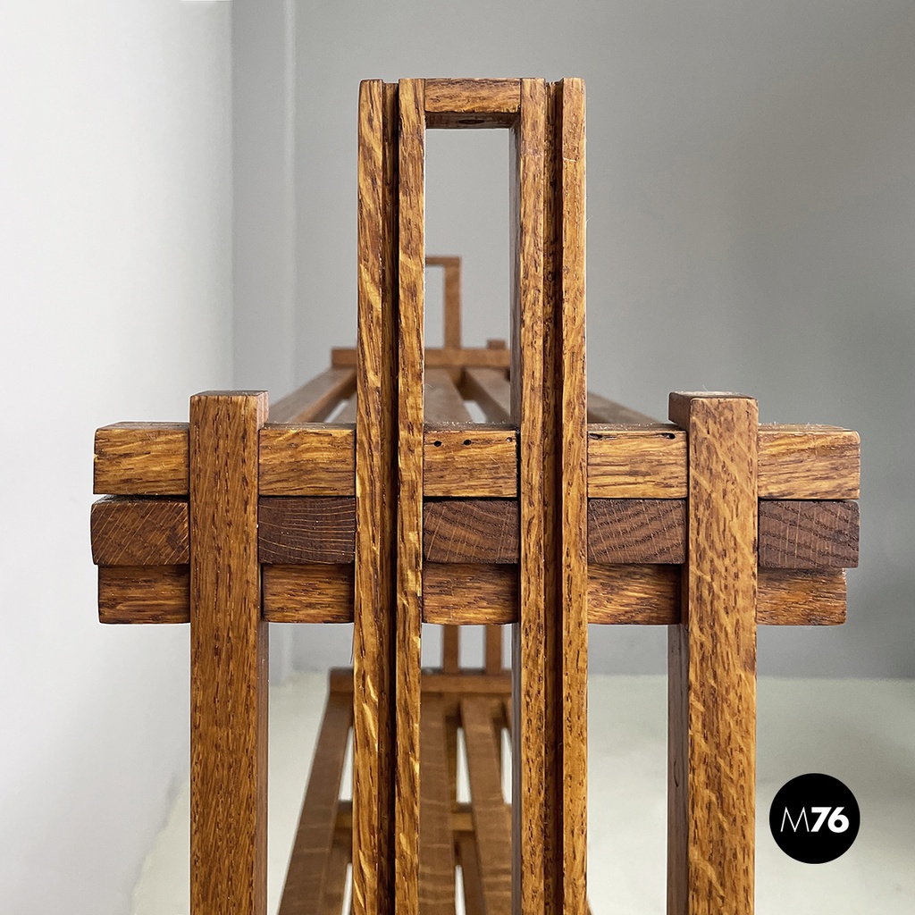 Italian modern Bookcase Panchina in wood slats, 2000s