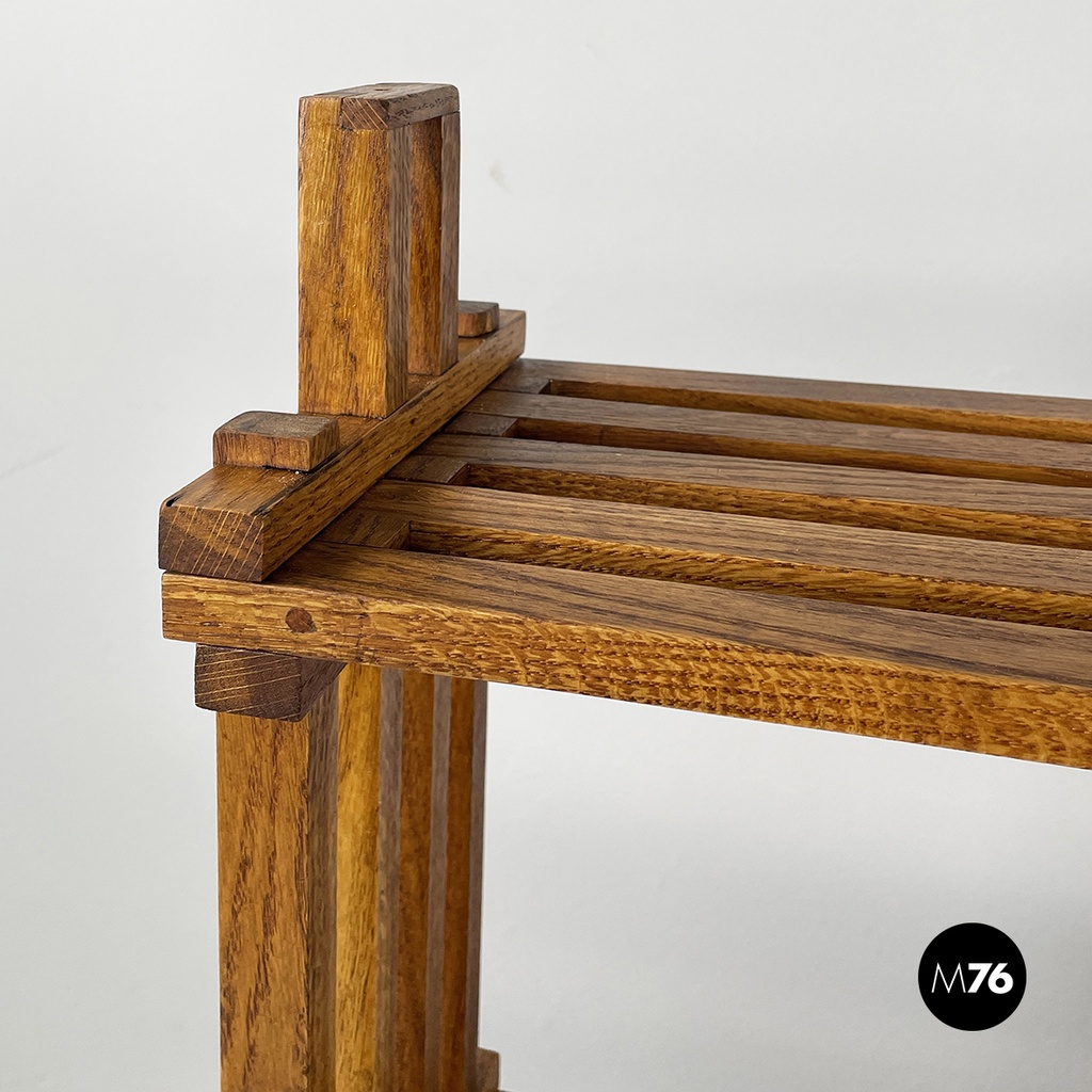 Italian modern Bookcase Panchina in wood slats, 2000s