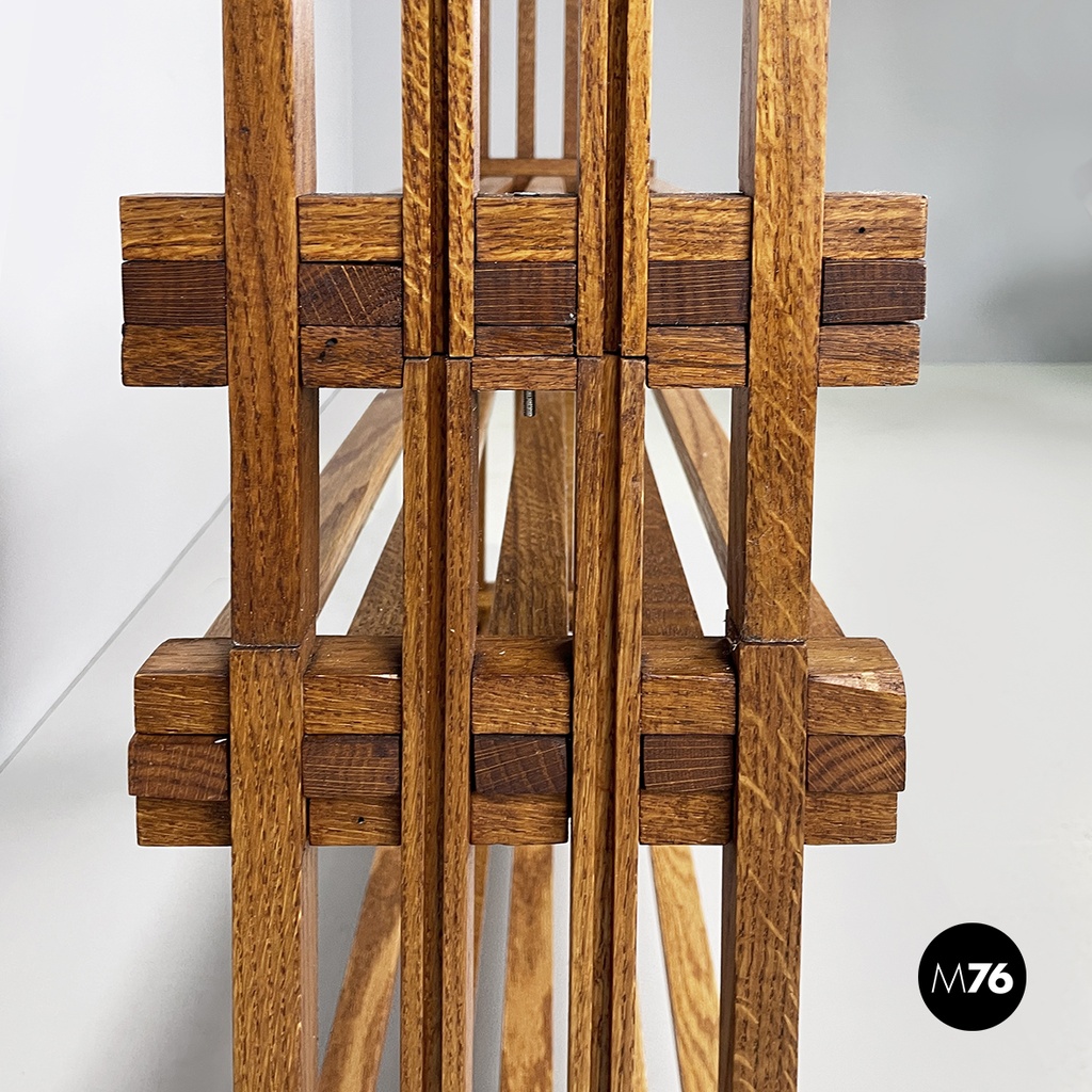 Italian modern Bookcase Panchina in wood slats, 2000s