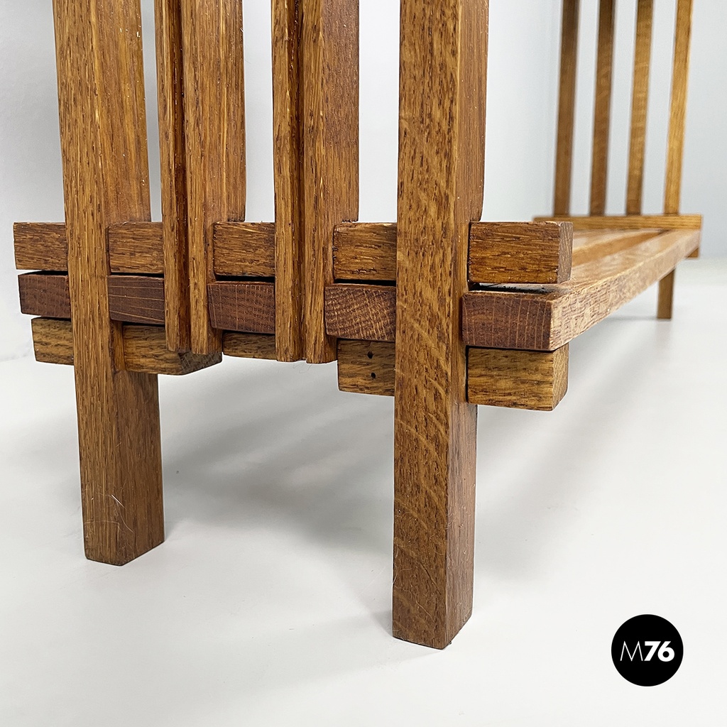 Italian modern Bookcase Panchina in wood slats, 2000s