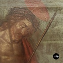 Italian Oil painting on canvas of Jesus Christ with a crown of thorns, 1600s 