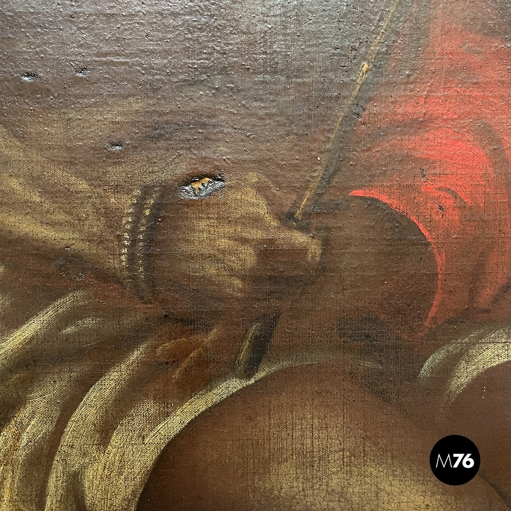 Italian Oil painting on canvas of Jesus Christ with a crown of thorns, 1600s 