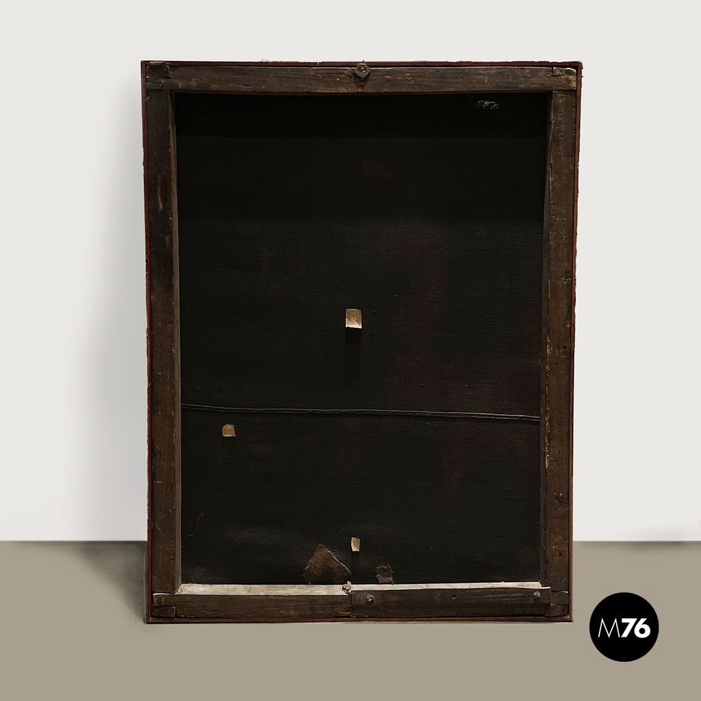 Italian Oil painting on canvas of Jesus Christ with a crown of thorns, 1600s 