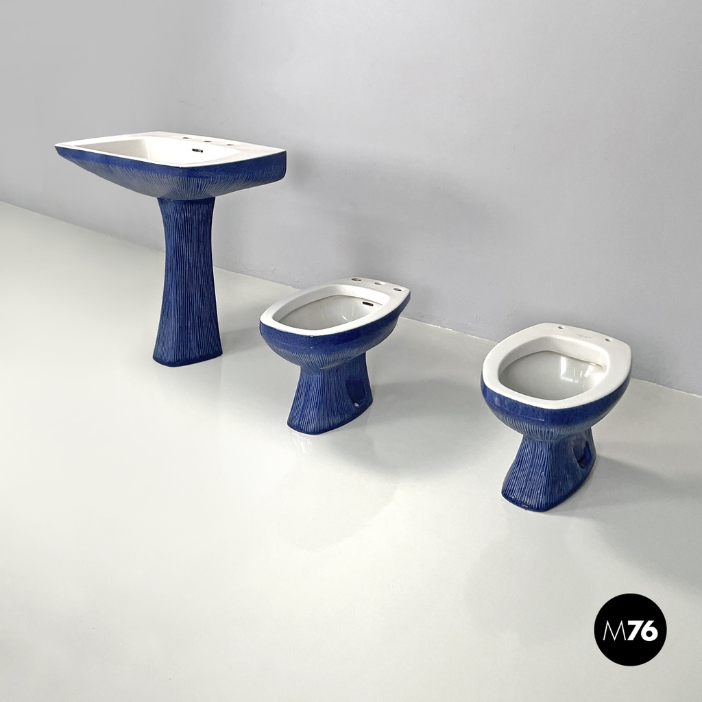 Italian modern blue bathroom fixtures Gardena Antonia Campi Richard Ginori 1970s