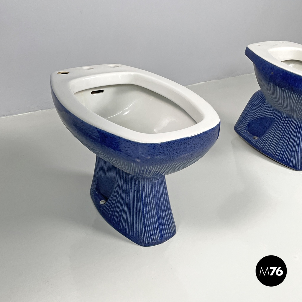 Italian modern blue bathroom fixtures Gardena Antonia Campi Richard Ginori 1970s