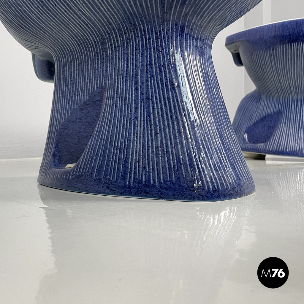 Italian modern blue bathroom fixtures Gardena Antonia Campi Richard Ginori 1970s