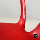 Italian mid-century modern Chair in red plastic and black metal, 1960s