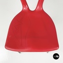 Italian mid-century modern Chair in red plastic and black metal, 1960s