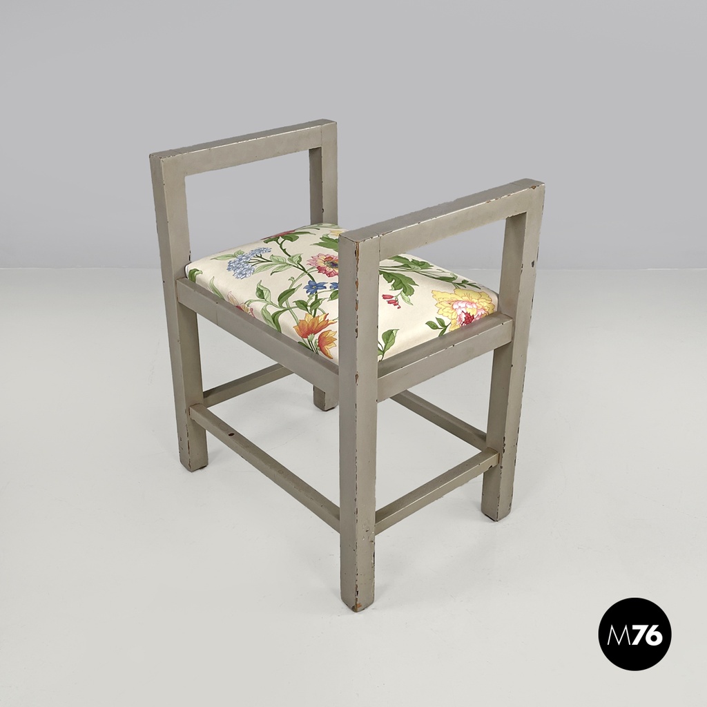 Italian Art Deco grey stools by Gino Maggioni for Atelier Borsani Varedo, 1930s