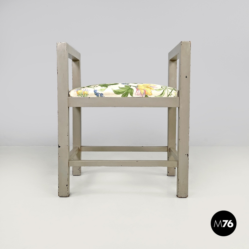 Italian Art Deco grey stools by Gino Maggioni for Atelier Borsani Varedo, 1930s