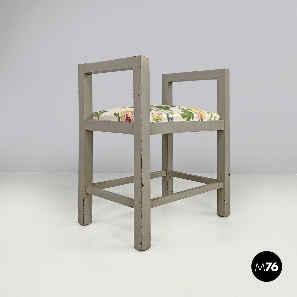 Italian Art Deco grey stools by Gino Maggioni for Atelier Borsani Varedo, 1930s