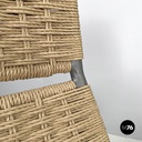 Italian mid-century modern armchairs with metal structure and beige rope, 1960s