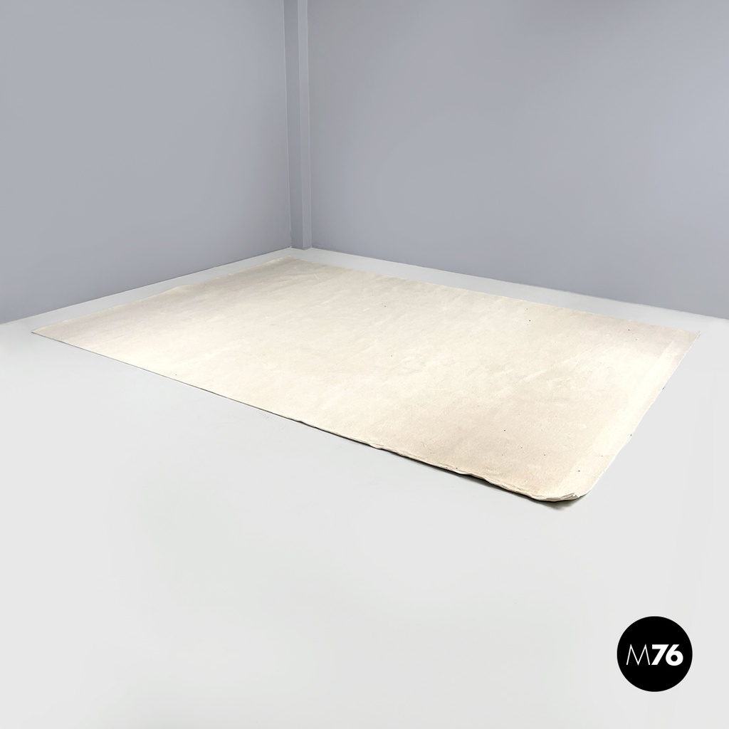 Italian post-modern rectangular synthetic short hair white carpet, 2000s