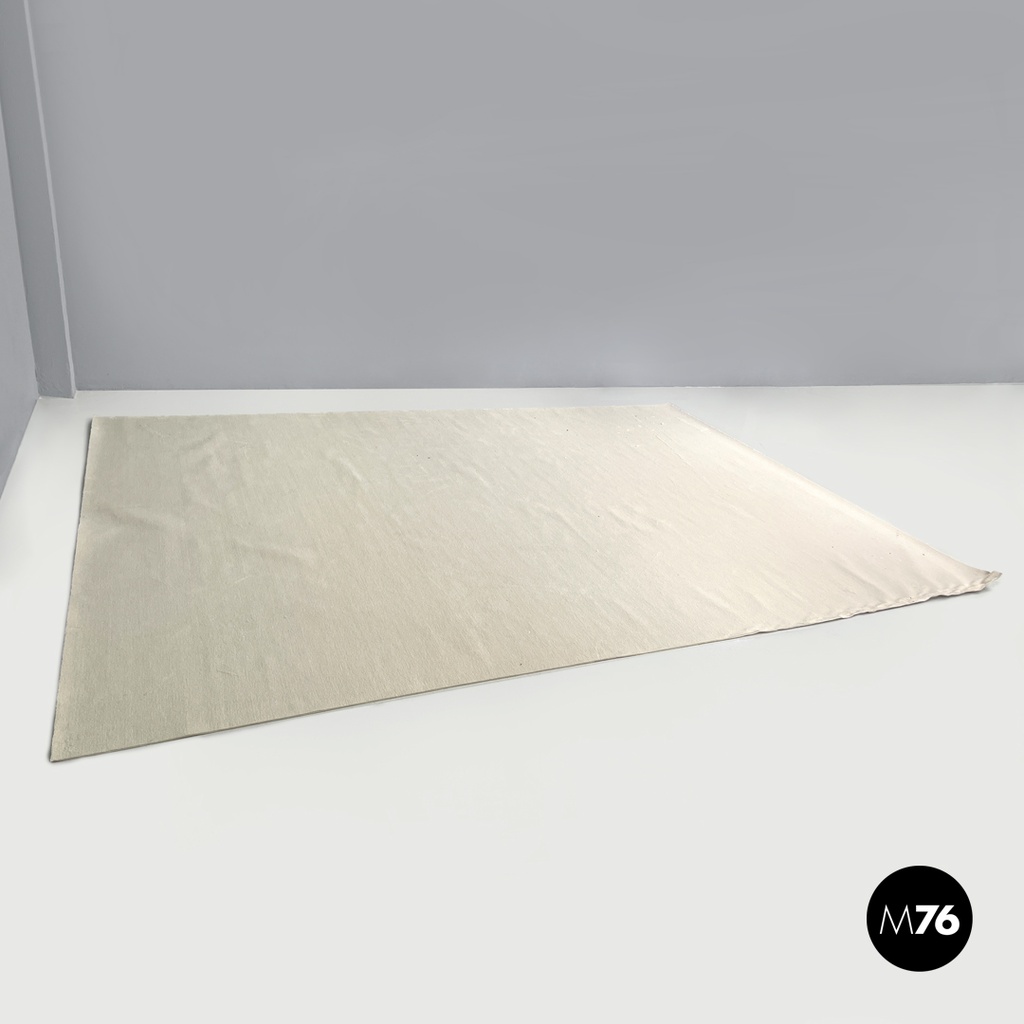 Italian post-modern rectangular synthetic short hair white carpet, 2000s