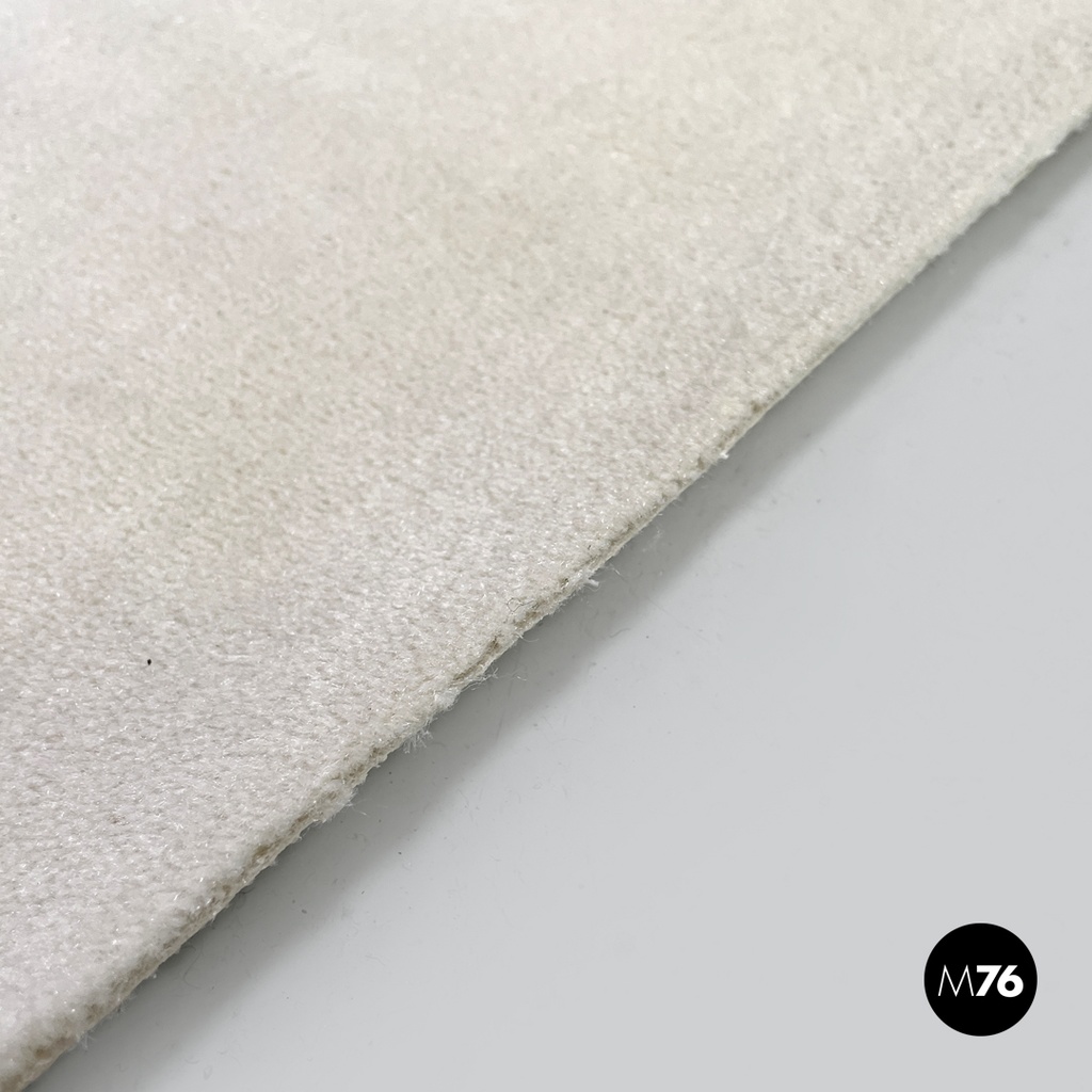 Italian post-modern rectangular synthetic short hair white carpet, 2000s