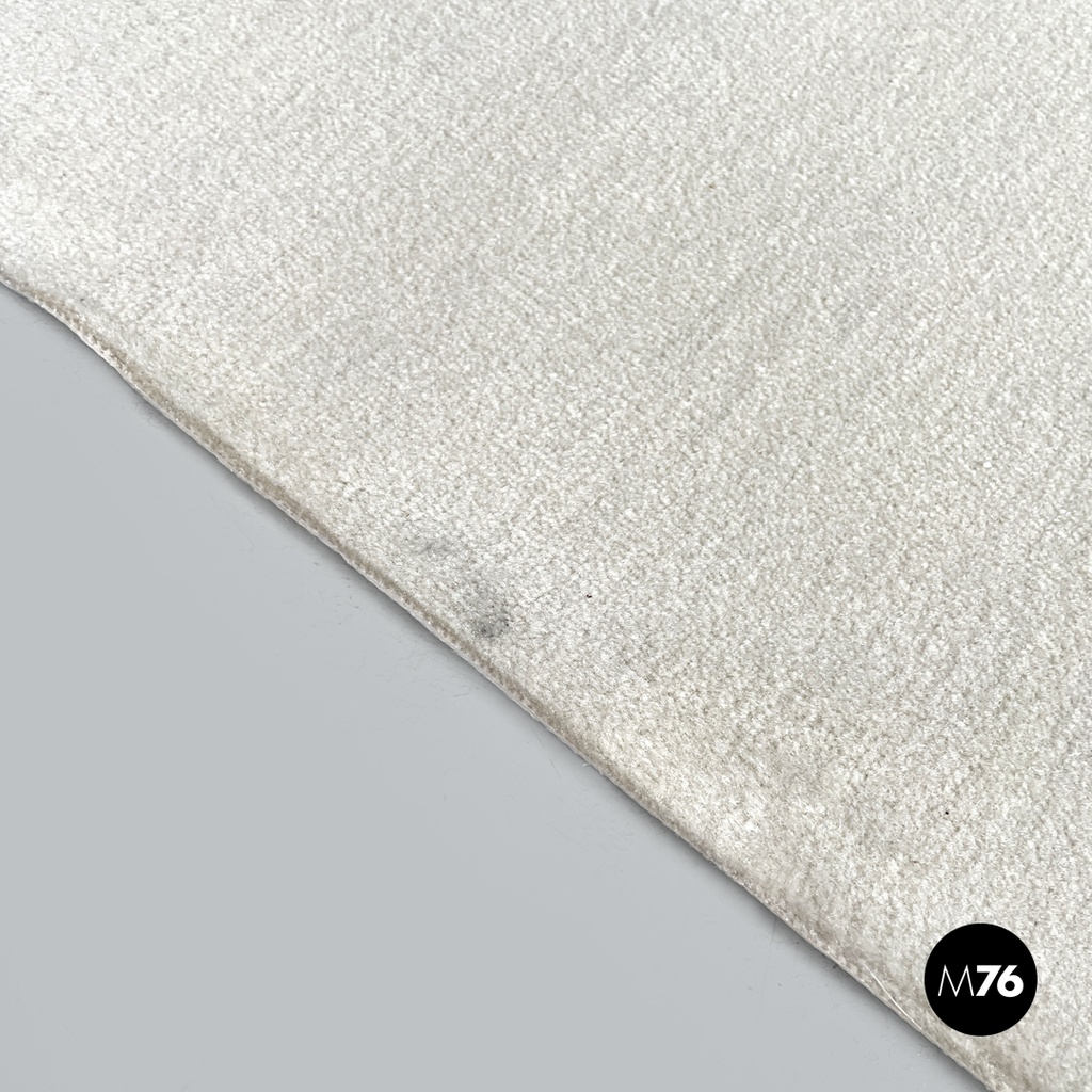 Italian post-modern rectangular synthetic short hair white carpet, 2000s