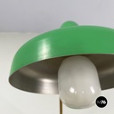 Italian mid-century modern Adjustable table lamp in green metal and brass, 1950s