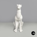 French modern white ceramic greyhound dog sculpture by Roche Bobois, 1980s
