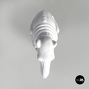 French modern white ceramic greyhound dog sculpture by Roche Bobois, 1980s