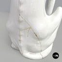 French modern white ceramic greyhound dog sculpture by Roche Bobois, 1980s