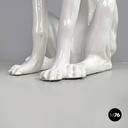 French modern white ceramic greyhound dog sculpture by Roche Bobois, 1980s