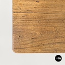 Italian antique wooden dining table with one drawer and brass handle, 1800s