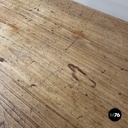 Italian antique wooden dining table with one drawer and brass handle, 1800s