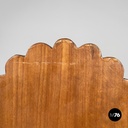 Italian modern wooden chairs with hexagonal and seat scalloped decoration, 1970s