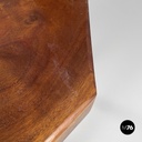 Italian modern wooden chairs with hexagonal and seat scalloped decoration, 1970s