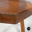Italian modern wooden chairs with hexagonal and seat scalloped decoration, 1970s