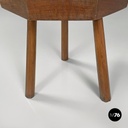 Italian modern wooden chairs with hexagonal and seat scalloped decoration, 1970s