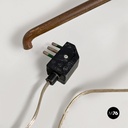 Italian mid-century modern twisted green wood, fabric & brass floor lamp, 1950s