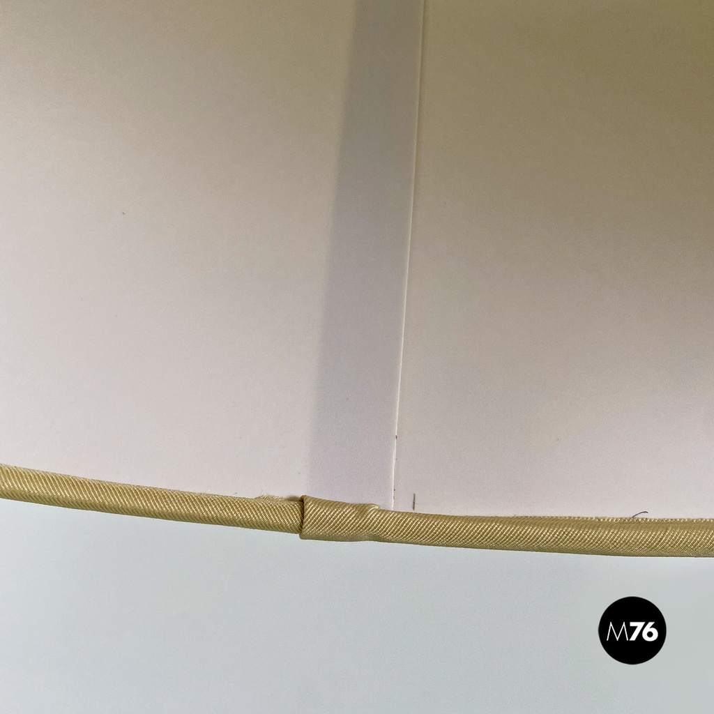 Italian mid-century modern twisted green wood, fabric & brass floor lamp, 1950s