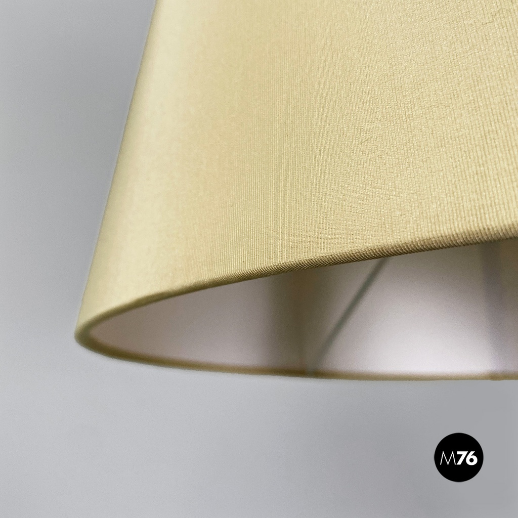 Italian mid-century modern twisted green wood, fabric & brass floor lamp, 1950s