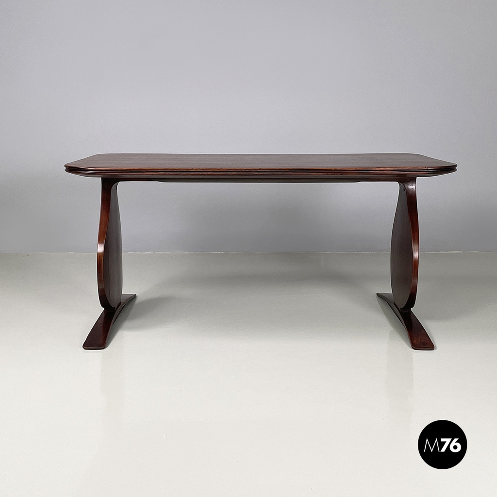 Italian mid-century modern rectangular coffee table in wood, 1950s