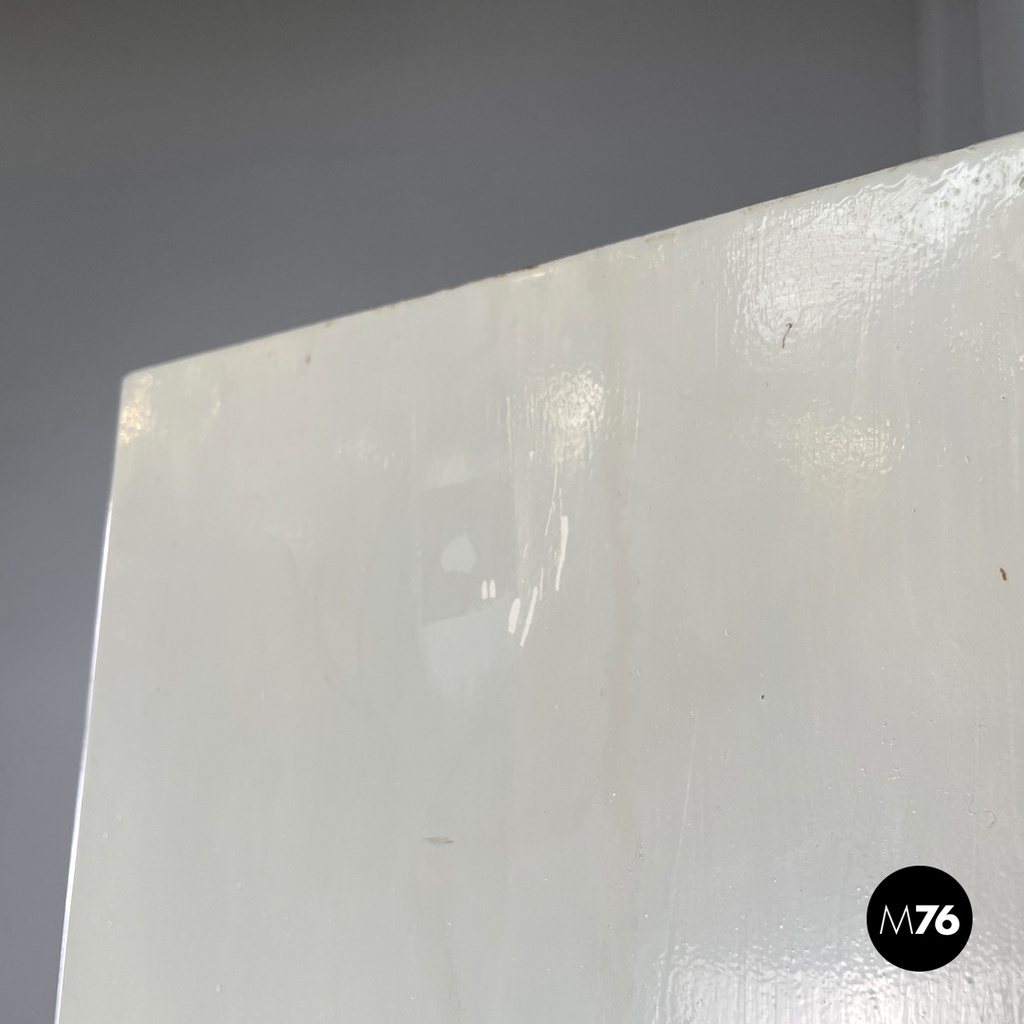 Italian mid-century modern white industrial bathroom two doors cabinet, 1960s