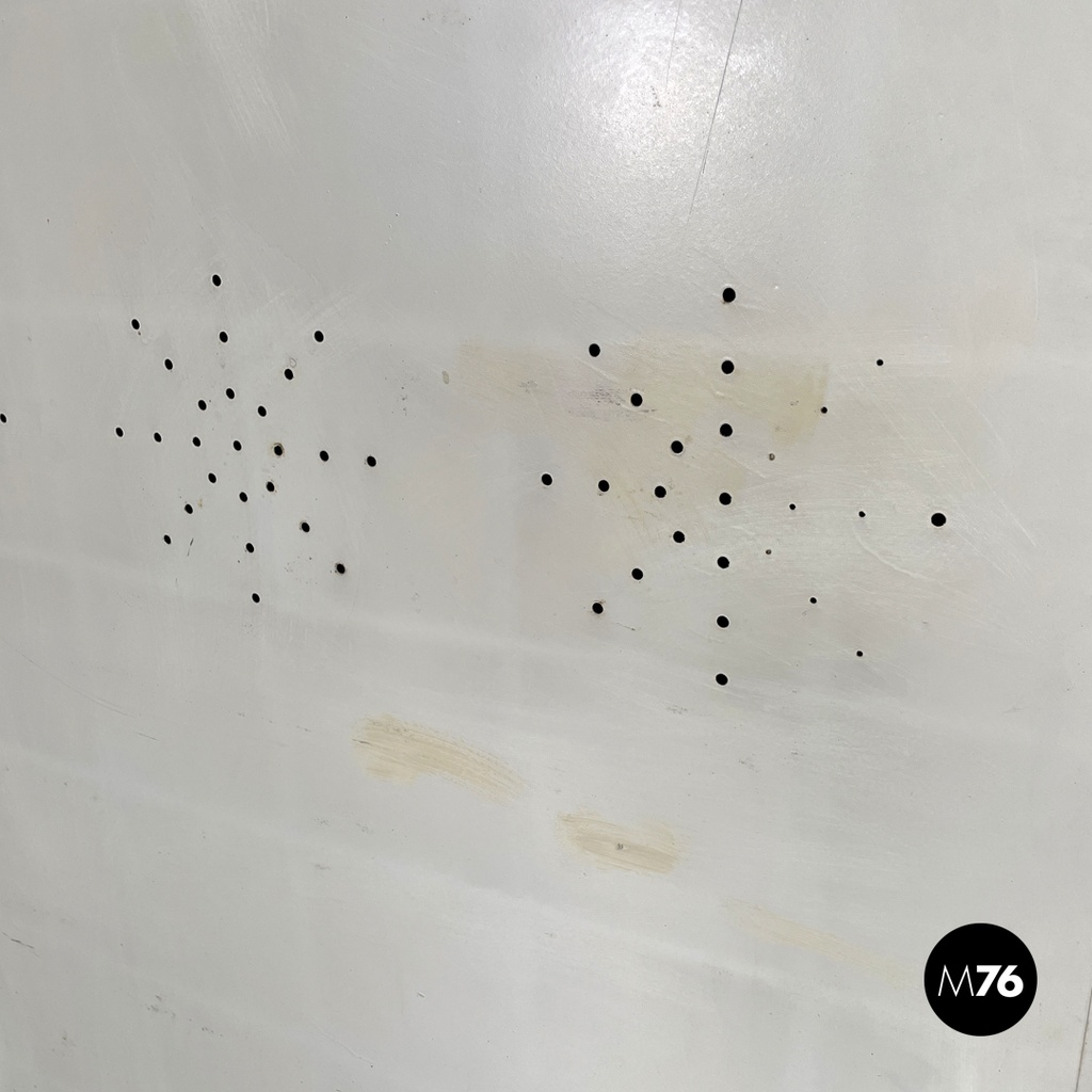 Italian mid-century modern white industrial bathroom two doors cabinet, 1960s