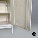 Italian mid-century modern white industrial bathroom two doors cabinet, 1960s