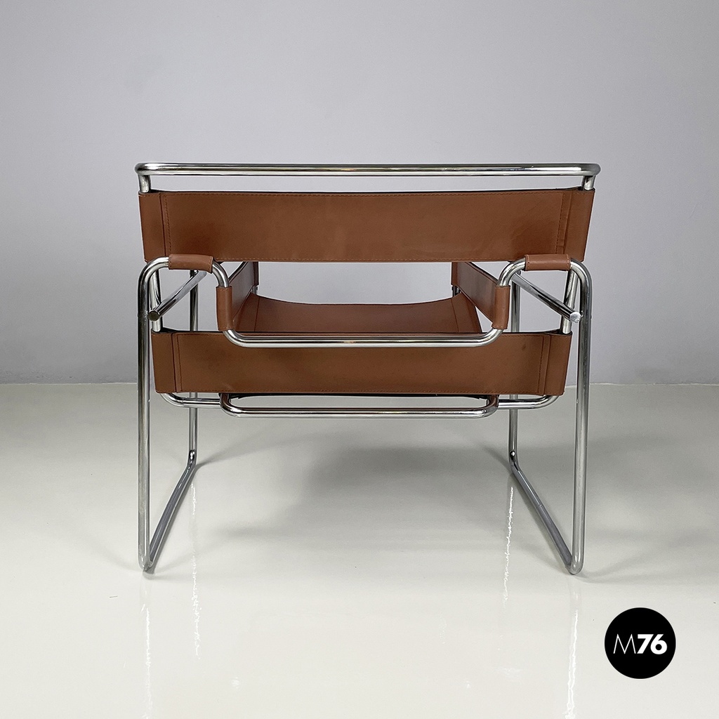 Italian mid-century Brown Armchairs Wassily by Marcel Breuer for Gavina, 1960s