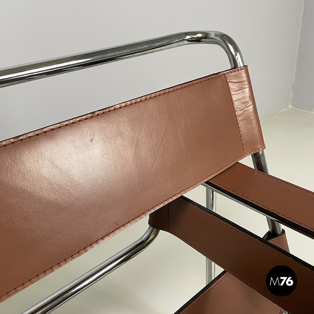 Italian mid-century Brown Armchairs Wassily by Marcel Breuer for Gavina, 1960s