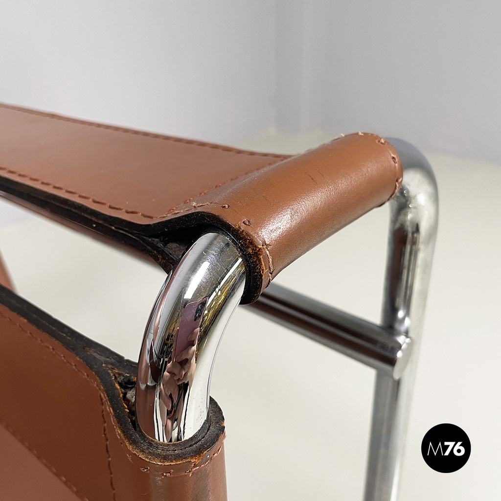 Italian mid-century Brown Armchairs Wassily by Marcel Breuer for Gavina, 1960s