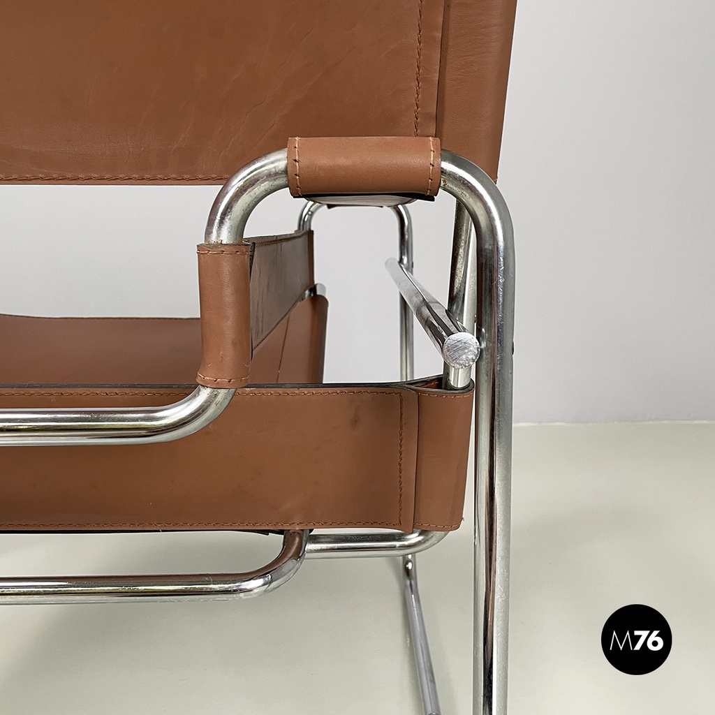 Italian mid-century Brown Armchairs Wassily by Marcel Breuer for Gavina, 1960s