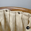 Italian antique sewing stand with wood basket and fabric lining, 1800s