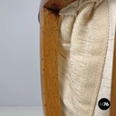 Italian antique sewing stand with wood basket and fabric lining, 1800s