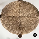 Italian mid-century modern Tub chairs in straw and wood, 1970s