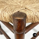 Italian mid-century modern Tub chairs in straw and wood, 1970s