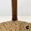 Italian mid-century modern Tub chairs in straw and wood, 1970s