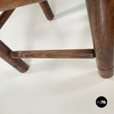 Italian mid-century modern Tub chairs in straw and wood, 1970s