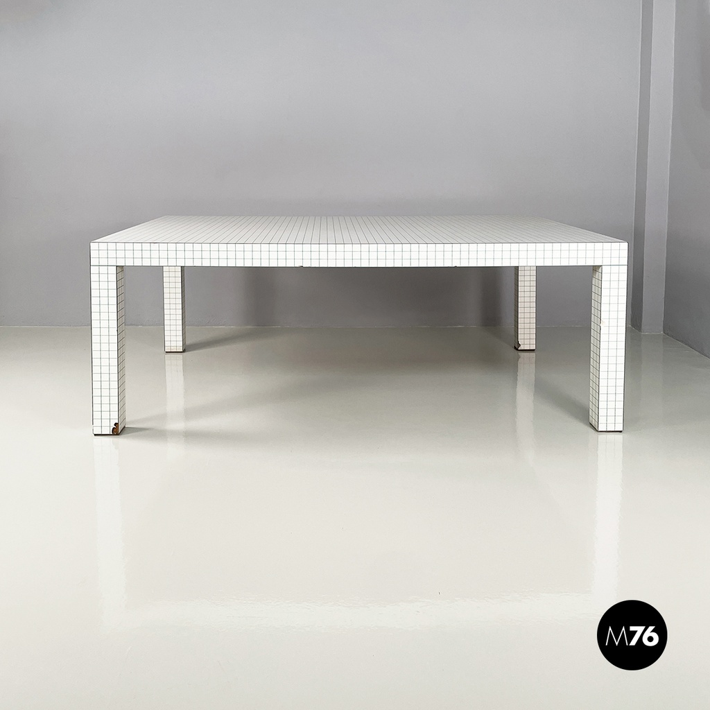 Italian modern Green white Dining table Quaderna Design Superstudio Zanotta 1970